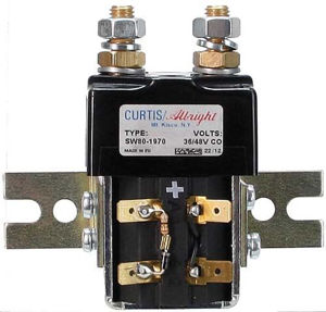 Picture of Solenoid; 36/48v Curtis, SW80 w/Bracket/Resister/Diode