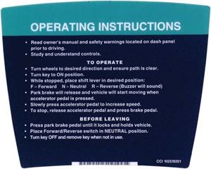 Picture of DECAL, OPERATING INSTRUCTIONS