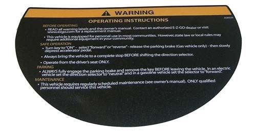 Picture of DECAL, WARNING, STEERING WHEEL EZ RXV 2008+