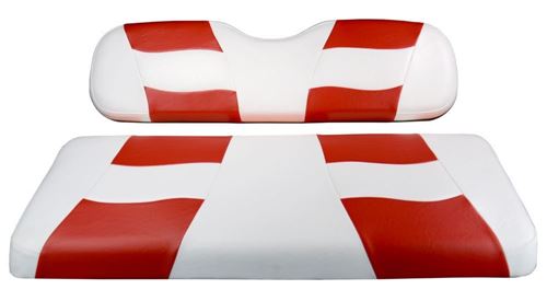 Picture of RIPTIDE White/Red Two-Tone Seat Cover for E-Z-Go TXT