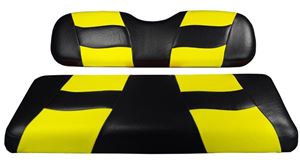 Picture of RIPTIDEBlack/Yellow Two-Tone Seat Cover for E-Z-Go TXT