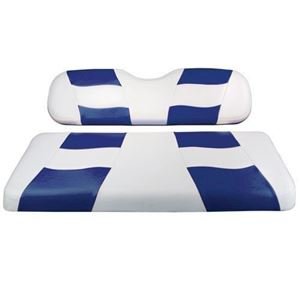 Picture of RIPTIDE White/Blue Two-Tone Front Seat Covers CC PREC