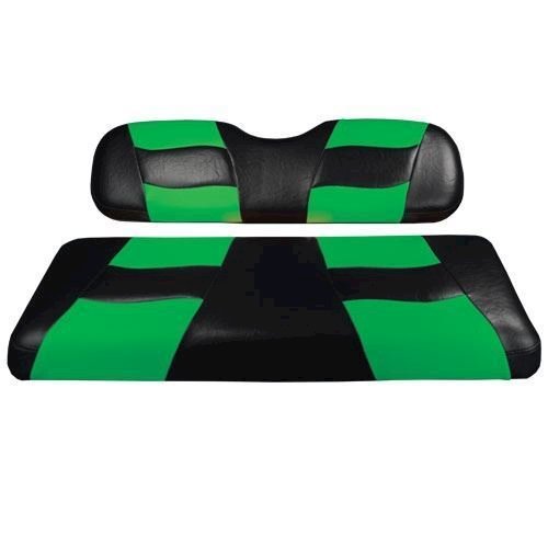 Picture of RIPTIDE Blk/LimeCool Green Two-Tone Front Seat Covers PREC