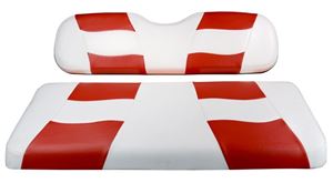 Picture of RIPTIDE White/Red Two-Tone Front Seat Covers for Star Cart