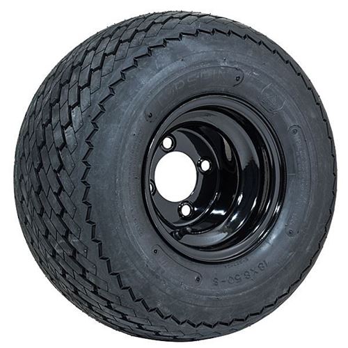 Picture of A19-142 8” GTW Topspin Tire 18x8.5-8 & 8x7 Centered Black Steel Wheel Assembly