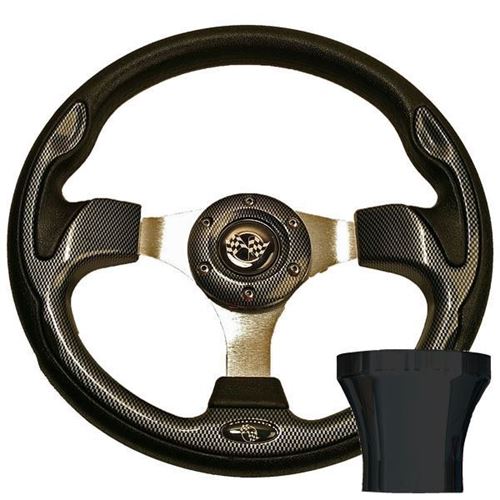 Picture of STEERING WHEEL KIT, CARBON FIBER/RALLY 12.5 W/BLACK ADAPTER,