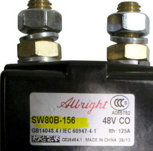 Picture of Solenoid - 48V 4KW Main Contactor - Curtis. It's used on 48V