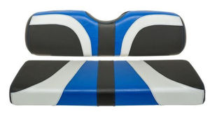 Picture of 10-289 RedDot® Blade Rear Seat Covers for MadJax® Genesis 150 & Mach Seat Kits – Alpha Blue / Silver / Black Carbon Fiber