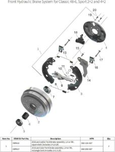Picture for category Front Hydraulic Brake System for Classic 48-6, Sport 2+2 and 4+2
