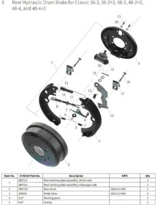 Picture for category Rear Hydraulic Drum Brake for Classic 36-2, 36-2+2, 48-2, 48-2+2, 48-4, and 48-4+2